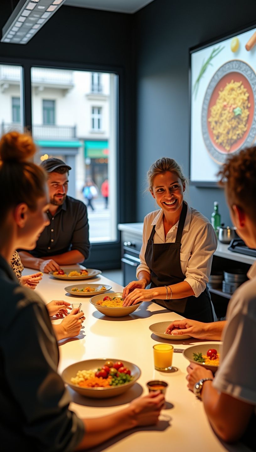 Στιγμιότυπο από την παρουσίαση πιάτου με αρχαία ελληνικά στοιχεία.